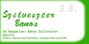 szilveszter banos business card